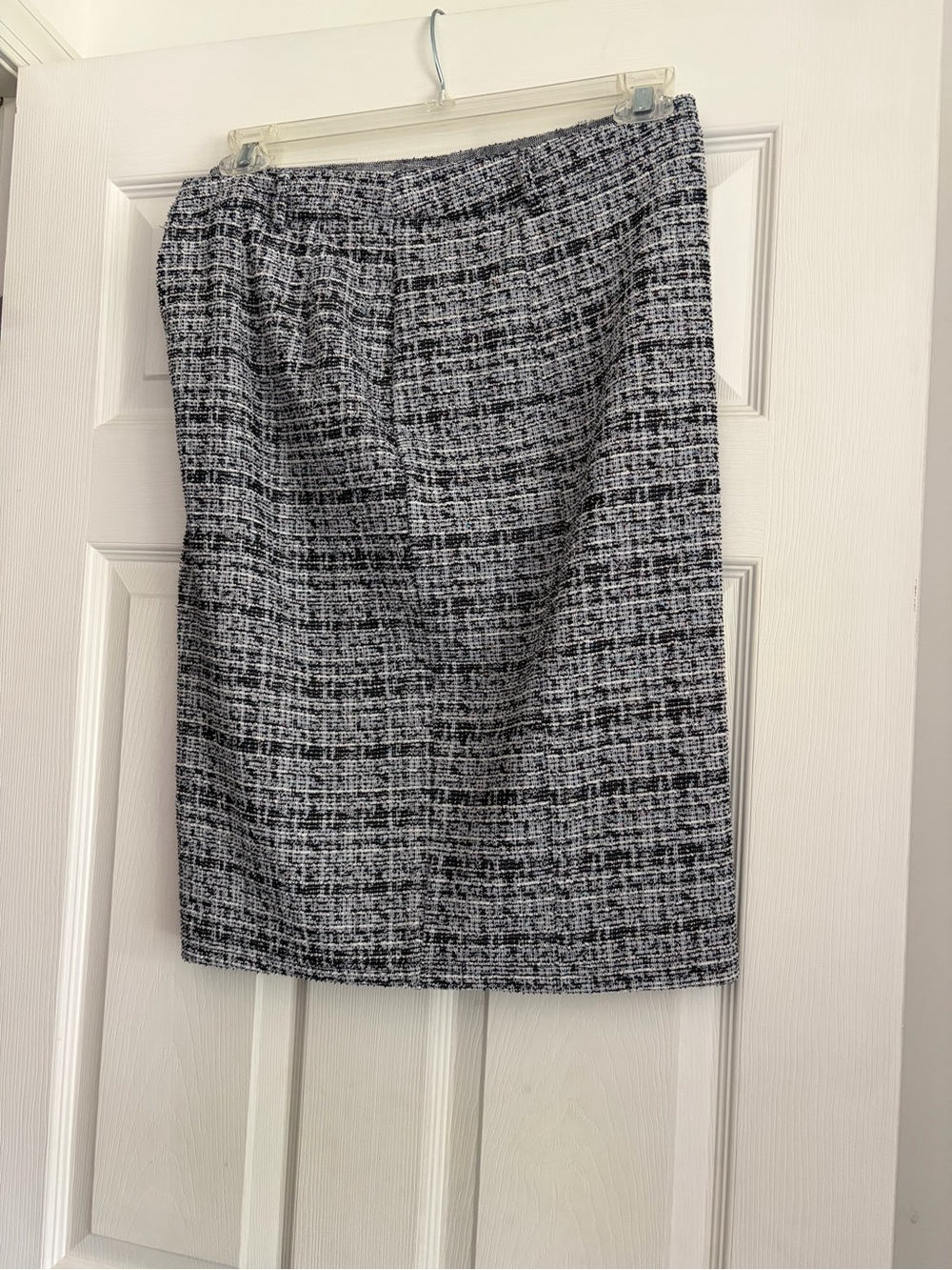 Black & White Tweed Pencil Skirt - Kate Kasin